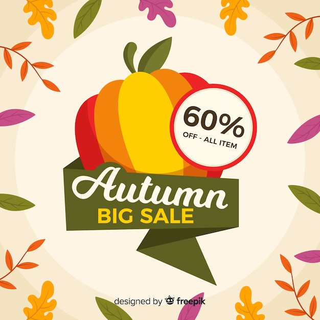 Design plat de fond de vente automne Vecteur gratuit