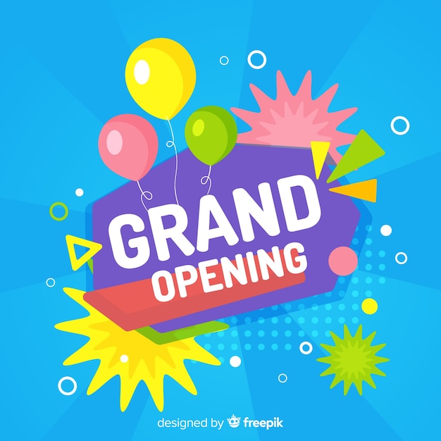 Design plat inauguration avec ballons Vecteur gratuit