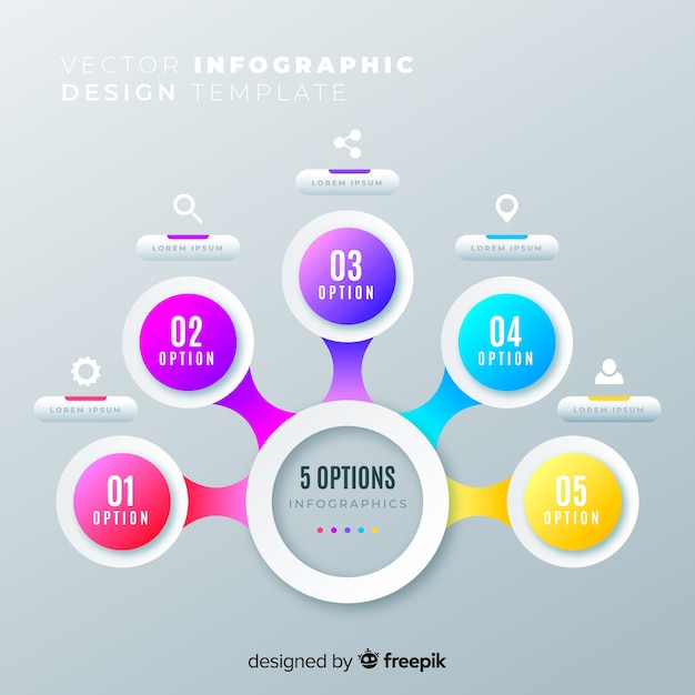 Design plat modèle infographie coloré Vecteur gratuit