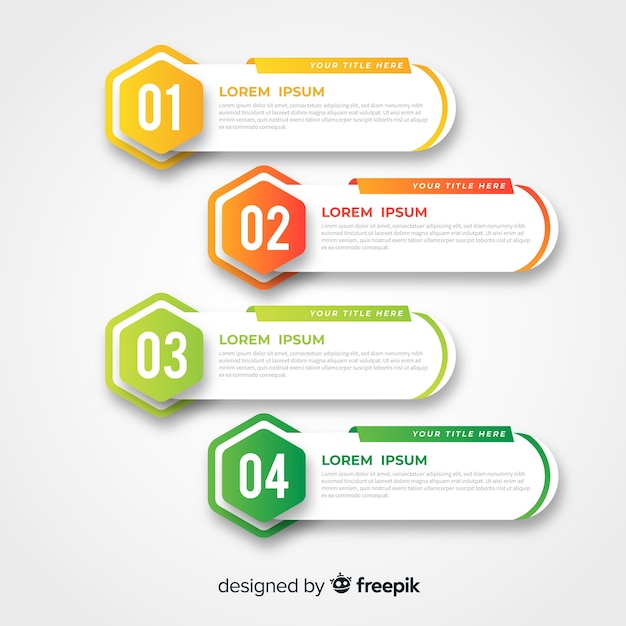 Design plat modèle infographie coloré Vecteur gratuit