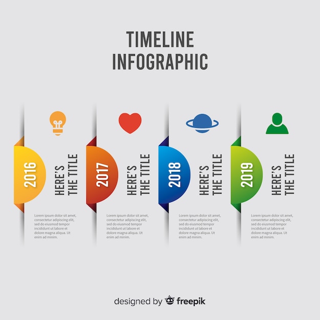 Design plat modèle infographie timeline Vecteur gratuit