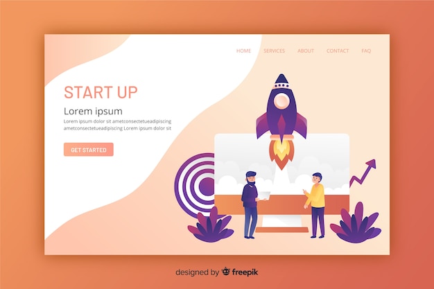 Design plat d'une page de renvoi de site web Vecteur gratuit