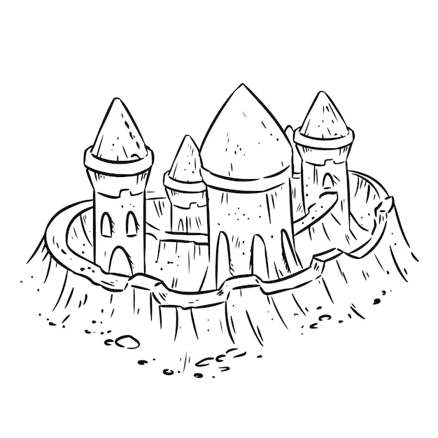 Comment Dessiner Un Chateau De Sable Facile