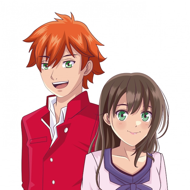 Dessin Animé Manga Couple Anime Télécharger Des Vecteurs