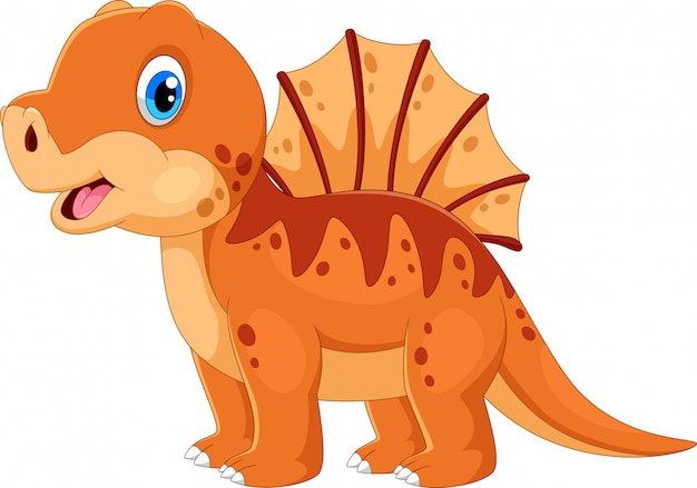 Dessin Anime Mignon Bebe Dinosaure Vecteur Premium