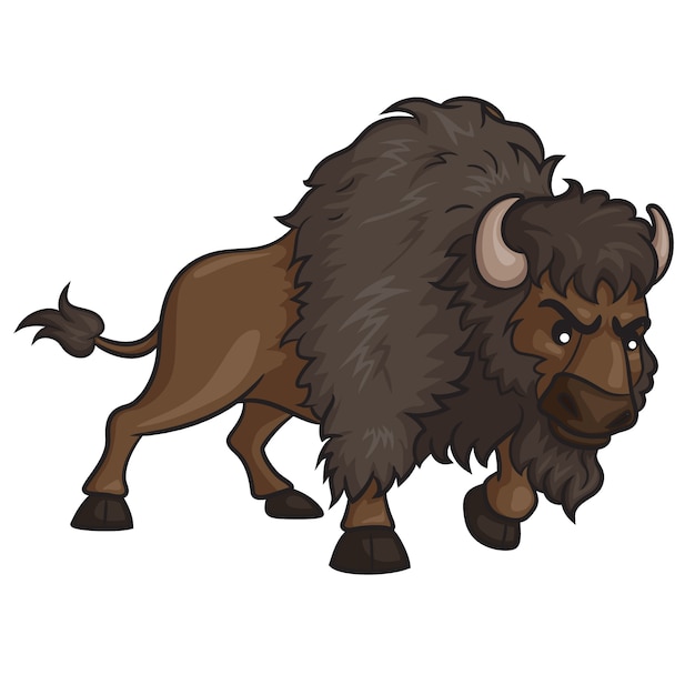 Dessin Animé Mignon De Bison | Vecteur Premium