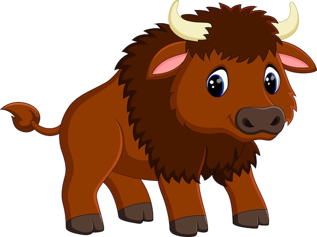 Dessin Animé Mignon De Bison | Vecteur Premium