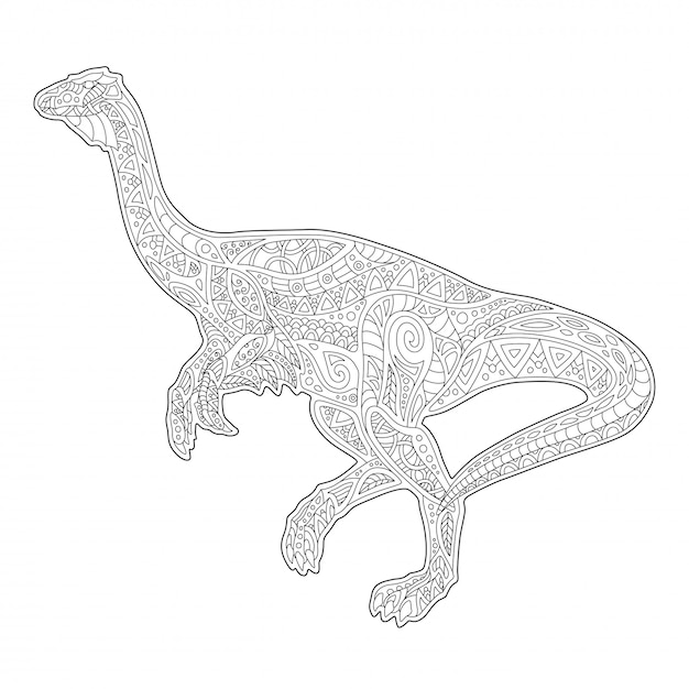 dessin au trait pour livre de coloriage avec dinosaure en cours d execution vecteur premium 3 escargot