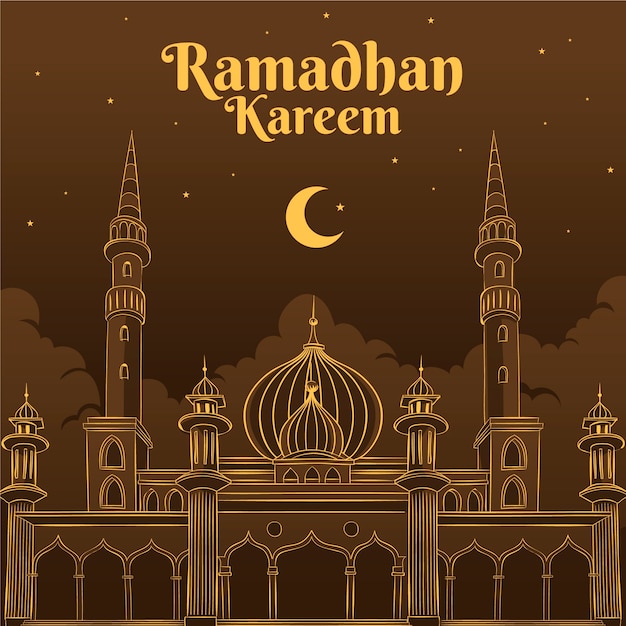 Dessin Du  Concept Du  Ramadan  Vecteur Gratuite