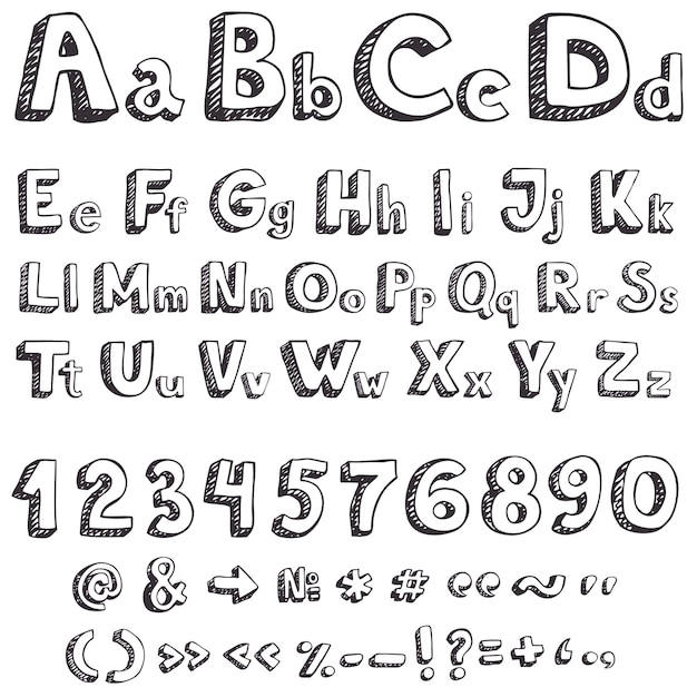 Dessin De Lettres Vectorielles Vecteur Gratuite