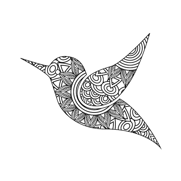 Dessin Zentangle Pour La Page De Coloriage Adulte Oiseau