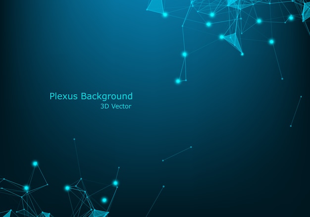 Données de fil de fer futuriste réseau réseau abstrait technologie fil bleu avec effet d'éclairage. fond de connexion big data Vecteur Premium