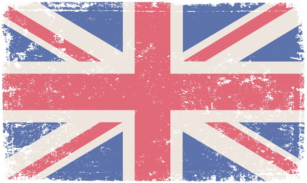 Drapeau Britannique Dans Le Style Grunge Vecteur Premium