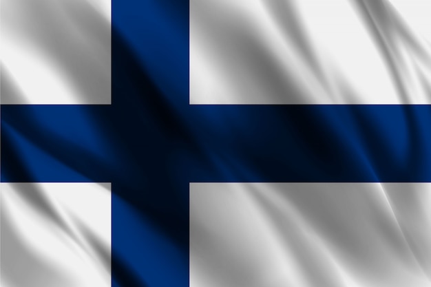 Drapeau Finlande Ondulant Abstrait Vecteur Premium