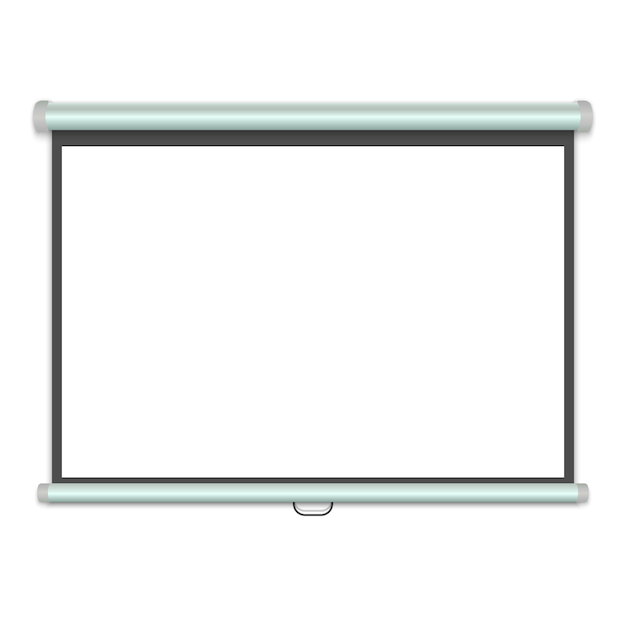 Écran de projection réaliste 3d, tableau blanc de présentation. illustration vectorielle Vecteur Premium
