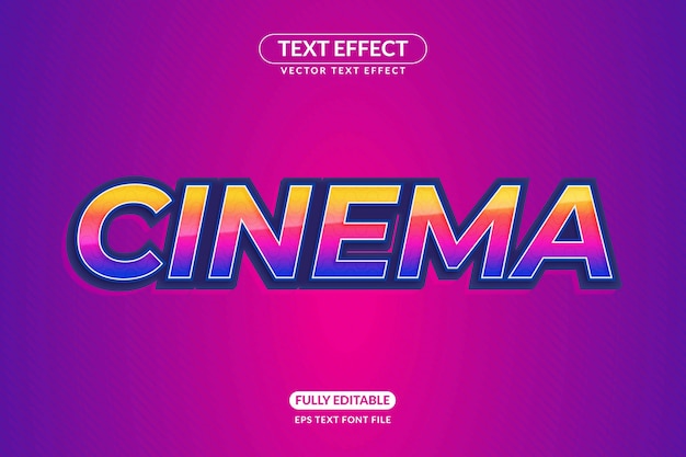 Effet De Texte Cinéma Cinéma Modifiable Vecteur Premium