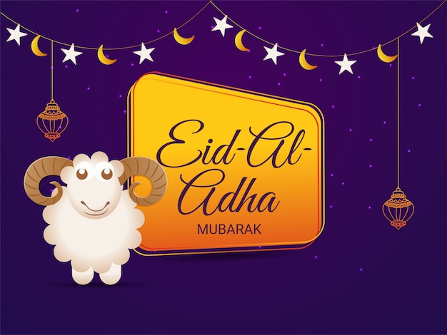 Eid al adha  Mubarak Vecteur Premium