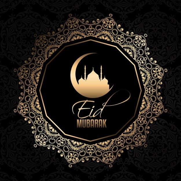 Eid mubarak decorative  Télécharger des Vecteurs gratuitement