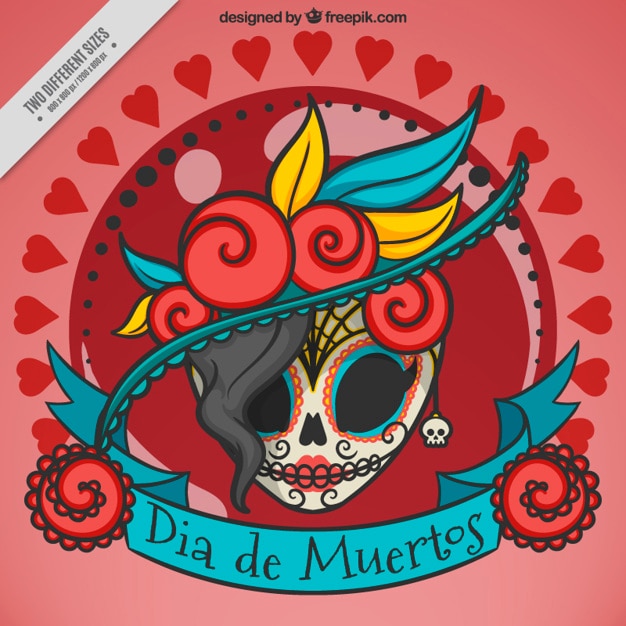 Elegant background du crâne mexicain Vecteur gratuit