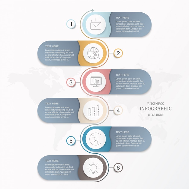 Élément de base modèle six cercles d'élément pour le concept d'entreprise présente. Vecteur Premium