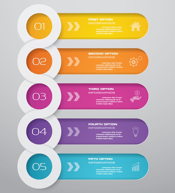 Élément de conception graphique infographie Vecteur Premium