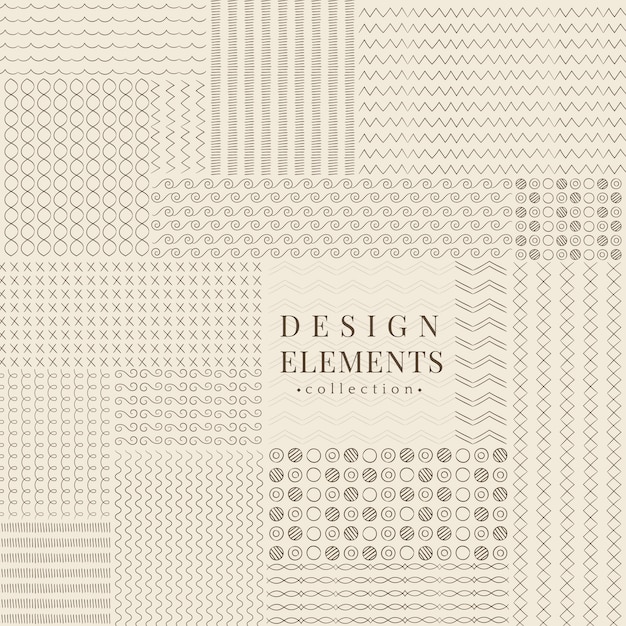 Éléments de design de ligne diviseur vector collection Vecteur gratuit
