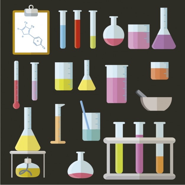 Éléments lab design plat Vecteur gratuit
