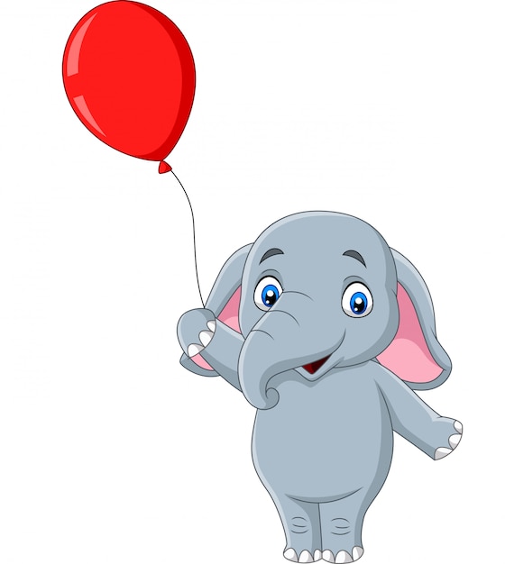 elephant with ballon outline