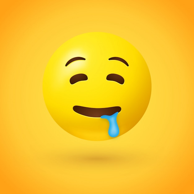  Emoji Visage  Bave Vecteur Premium