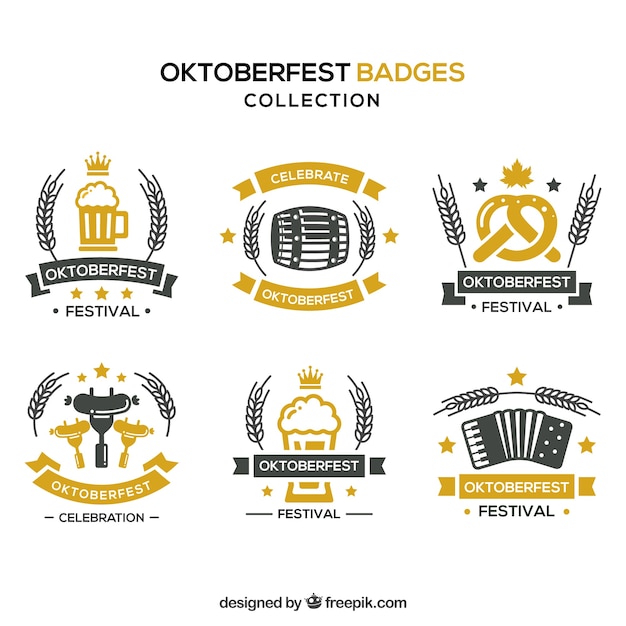 Ensemble des badges clairs classiques Vecteur gratuit