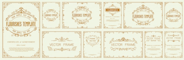 Ensemble de cadre de frontière Vecteur Premium