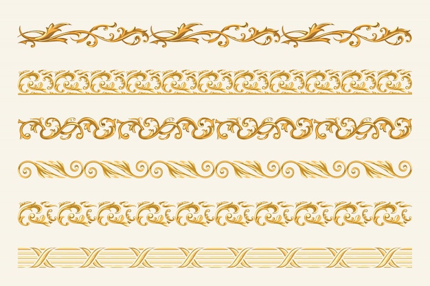 Ensemble de chaînes d'or et de cordes isolés sur fond blanc. Vecteur Premium
