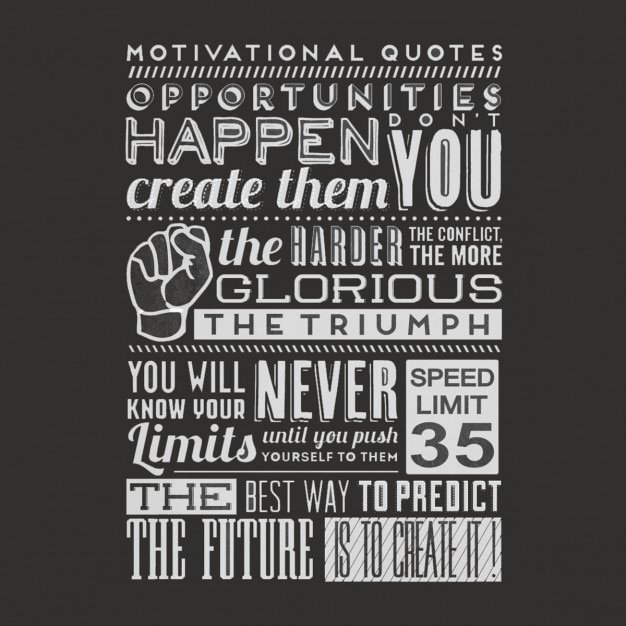 Ensemble De Citations De Motivation Retro Vintage