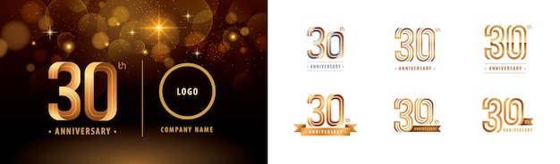 Ensemble De Conception De Logotype 30e Anniversaire Trente Ans Celebrent Le Logo Anniversaire Vecteur Premium