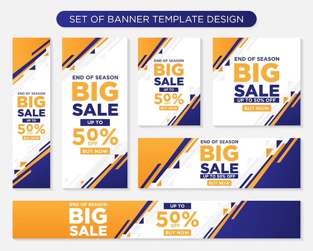 Ensemble de modèle de bannière moderne de promotion Vecteur Premium