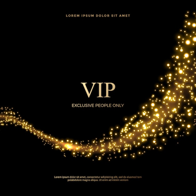 Ensemble de queues de poussière scintillantes dans un style doré, abstrait de paillettes d'or Vecteur Premium