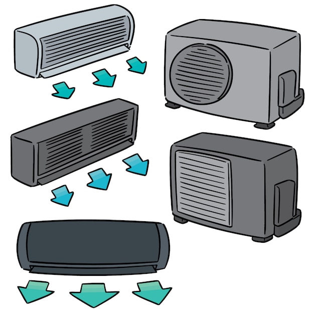 Ensemble De Vecteurs De Climatiseur Vecteur Premium