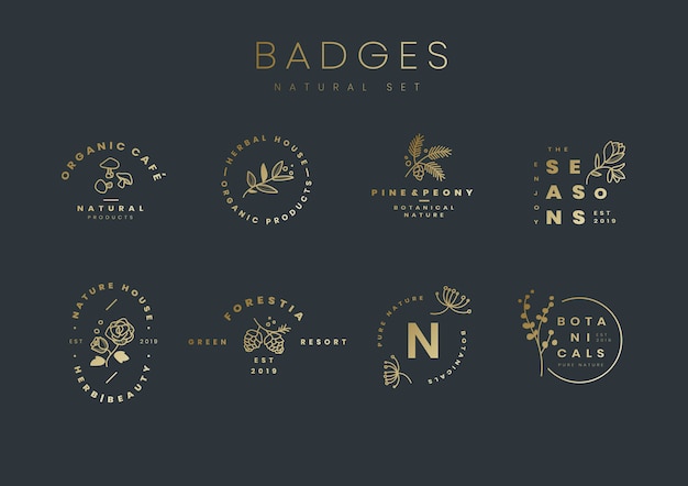 Ensemble de vecteurs de conception de logo botanique Vecteur gratuit