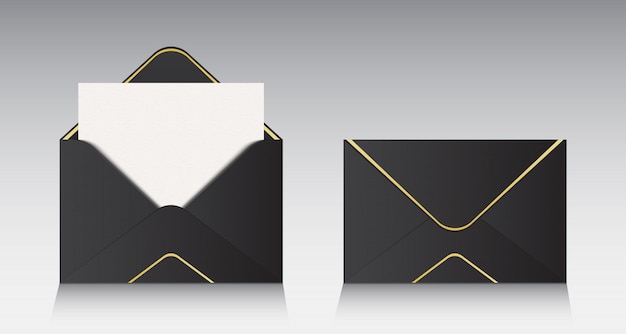Enveloppe papier ouverte, message, courrier, email. Vecteur Premium