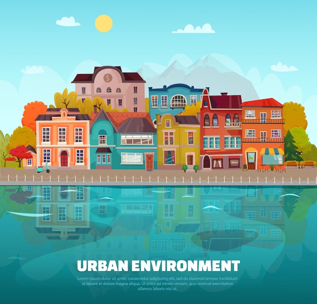 Environnement urbain Vecteur gratuit
