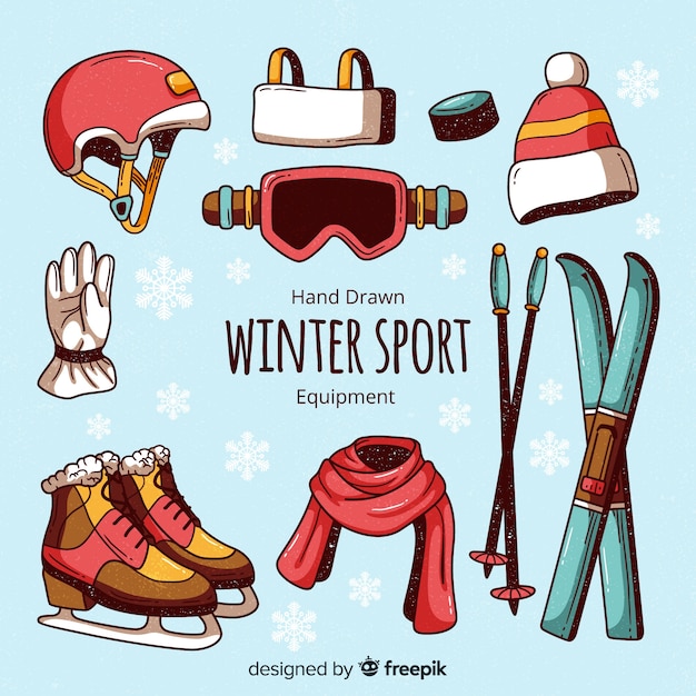 Quipement De Sport D Hiver Vecteur Gratuite