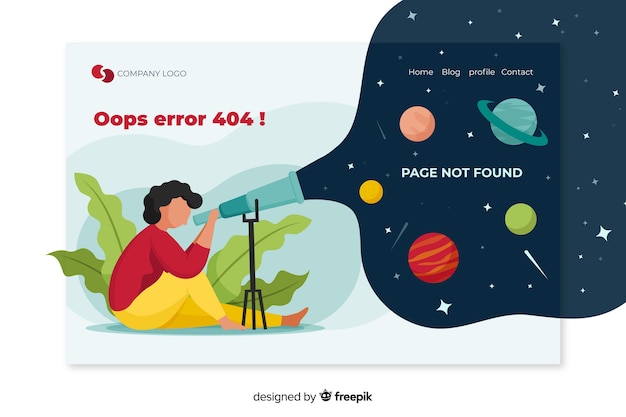 Erreur 404 concept pour la page de destination Vecteur gratuit