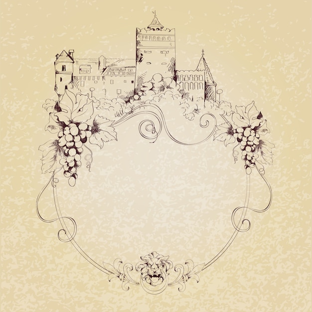 Esquisse du château Vecteur gratuit