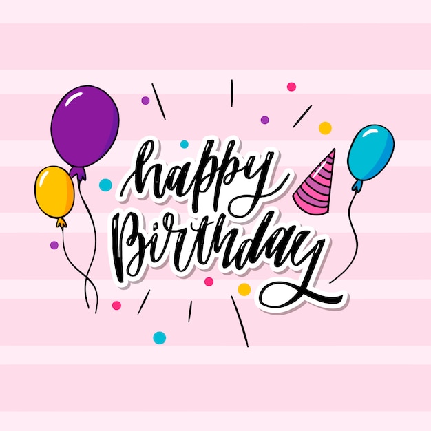 C Est Une Typographie De Joyeux Anniversaire Qui Peut Etre Appliquee Aussi Bien Sur Un Papier Peint Une Carte Ou Une Carte D Anniversaire Vecteur Premium