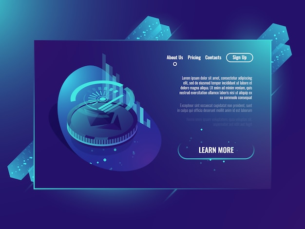 Ethereum crypto currency, analyse et statistique, technologie blockchain Vecteur gratuit