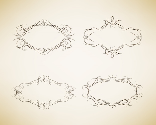 Étiquette calligraphique vintage Vecteur gratuit