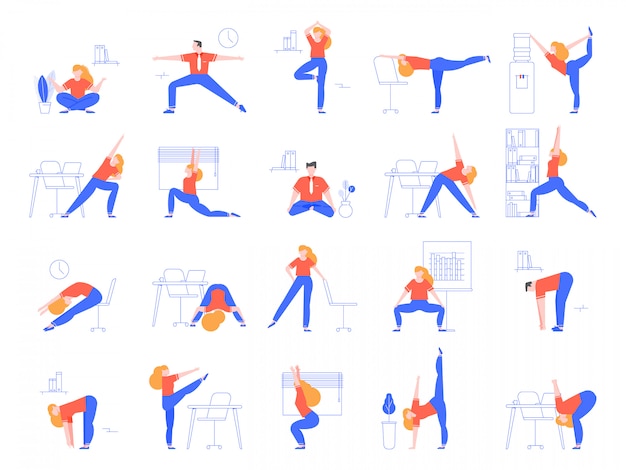 Exercices De Yoga Au Bureau Seance D Entrainement Physique Et Yoga Pour Les Employes De Bureau