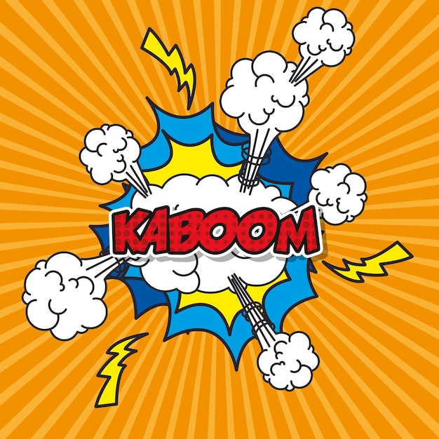 Explosion pop art style vector illustration design Vecteur Premium