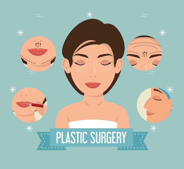 Femme en chirurgie plastique Vecteur gratuit