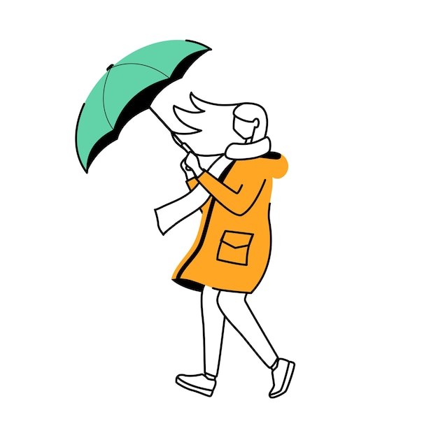 dessin femme avec parapluie